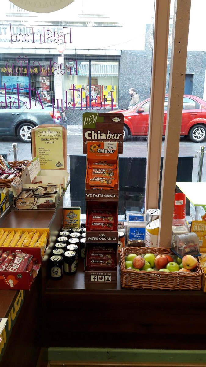 chiabiaseed's tweet photo. Great to see our Chia Bars available locally in @ArenaWit & @JitterBeansCafe, Dungarven. Tasty & Organic! Try them for yourself! #ChiaBarGo https://t.co/EmcXz5KKUf