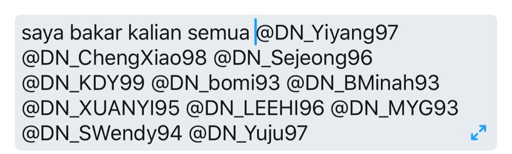 @DN_Yiyang97 @DN_ChengXiao98 @DN_Sejeong96 @DN_KDY99 @DN_bomi93 @DN_BMinah93 @DN_XUANYI95 @DN_LEEHI96 @DN_MYG93 @DN_SWendy94 @DN_Yuju97