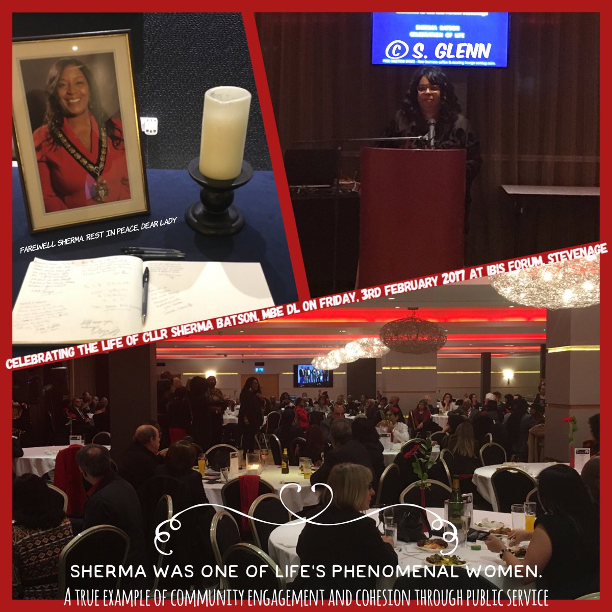 OfficialSaundra's tweet photo. Amazing send off for the late Cllr Sherma Batson MBE DL x

Attended by over 500.

#Stevenage
#Hertfordshire
#community
#cohesion 
#RIP https://t.co/1YfZfogDCo
