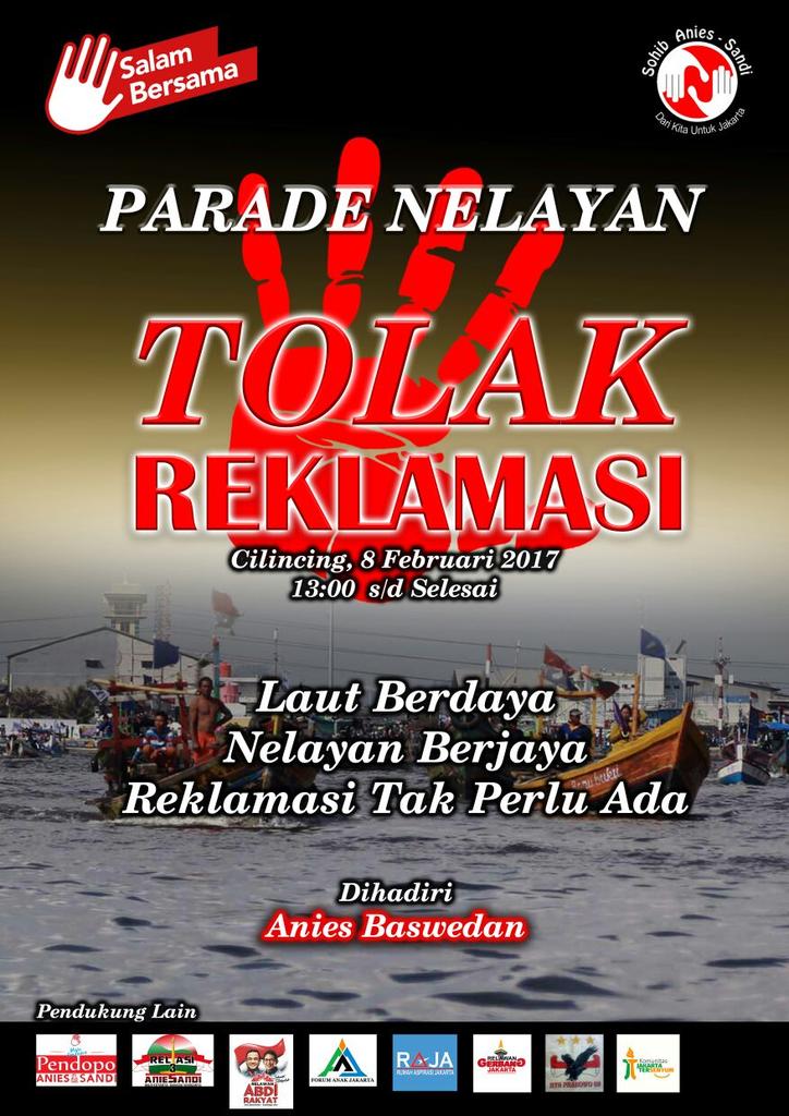 TOLAK REKLAMASI
hanya <a href="/aniesbaswedan/">Anies Rasyid Baswedan</a> <a href="/sandiuno/">Sandiaga Salahuddin Uno</a> yg berani tolak reklamasi.
Mari Ramaikan!!!
<a href="/feryfarhati/">Fery Farhati</a>