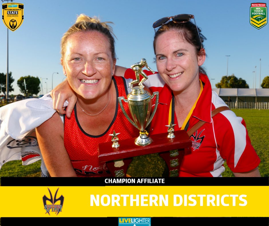 touchfootballwa's tweet photo. Congratulations Northern Districts 2017 Champion Affiliate #WAStateChamps https://t.co/ppeE1geidk