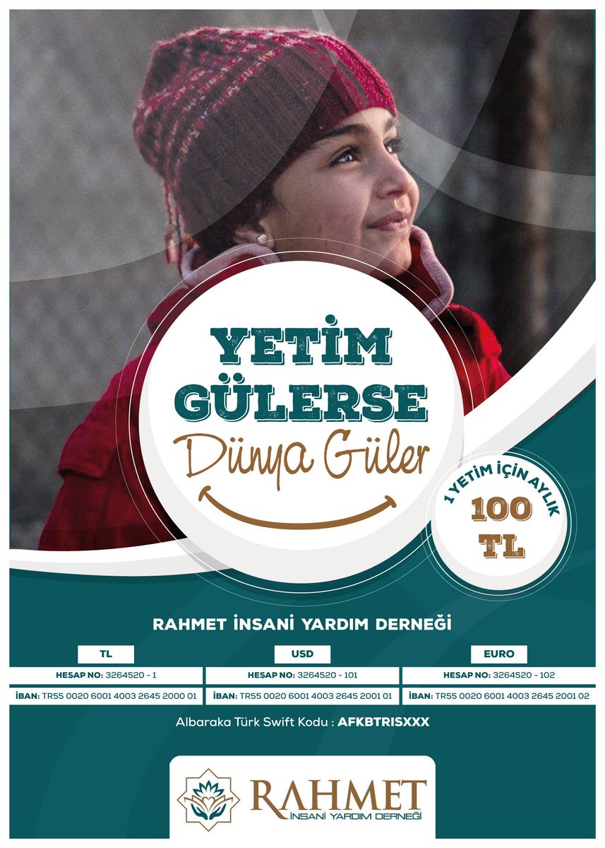 HayatiArslan16's tweet photo. ŞİMDİ DEĞİLSE NE ZAMAN
#SAHİP #ÇIK
#YETİM #KALMASIN
#YETİM #GÜLERSE #DÜNYA #GÜLER
RAHMET İNSANİ YARDIM DERNEĞİ
#YETİM #BURS #BEDELİ #100TL https://t.co/jnpko6R6rW