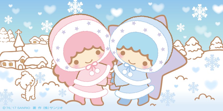 「雪がポトポトふりつもる日は、愛がつもる日なの♡ 」|キキ＆ララ【公式】のイラスト