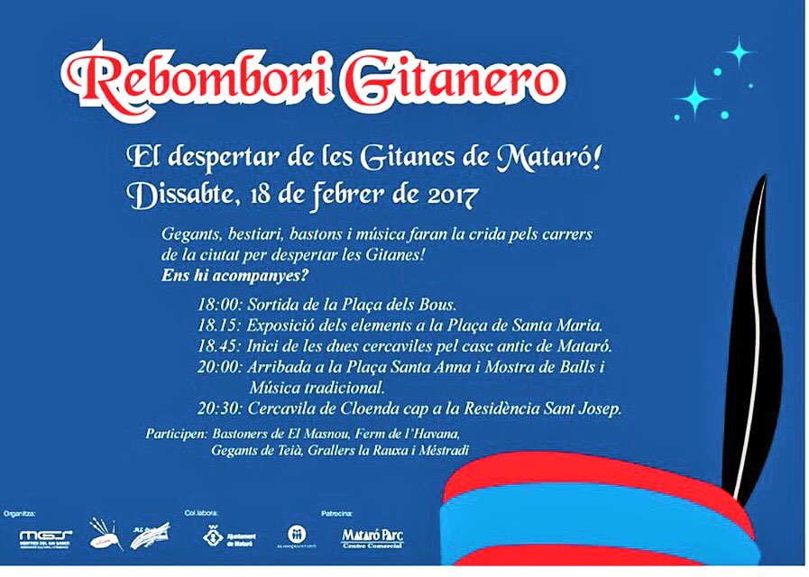Continuem amb les Sortides de Febrer 18 de Febrer #RebomboriGitanero2017 la liarem ben grossa <a href="/CulturaMataro/">Cultura Mataró</a>  @MGaiSaber