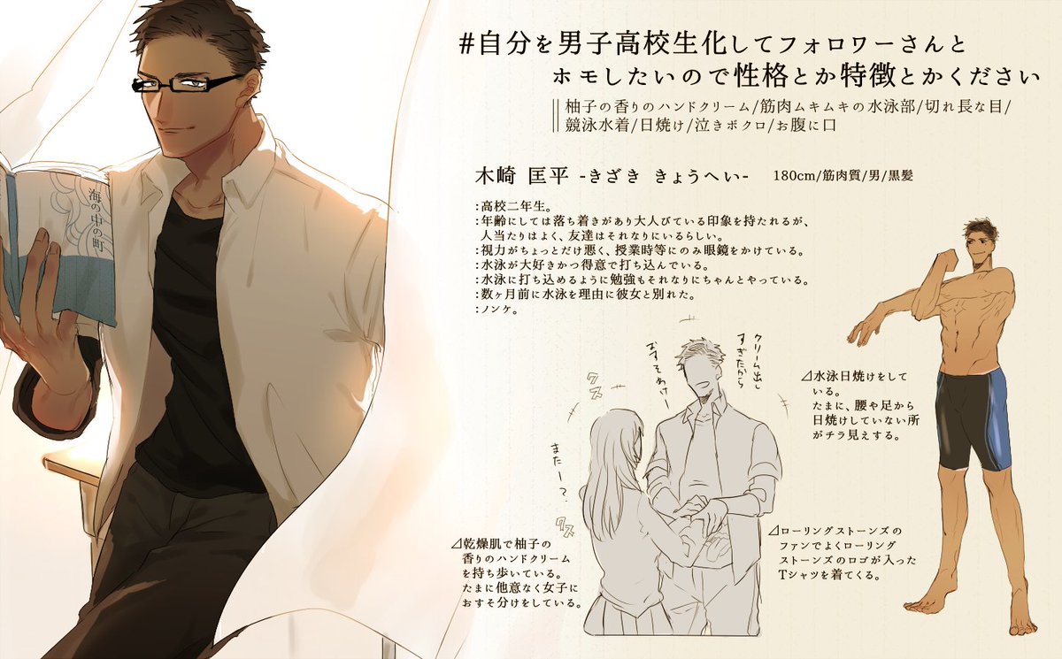 自分を男子高校生化してフォロワーさんとホモしたいので性格とか特徴とかください
