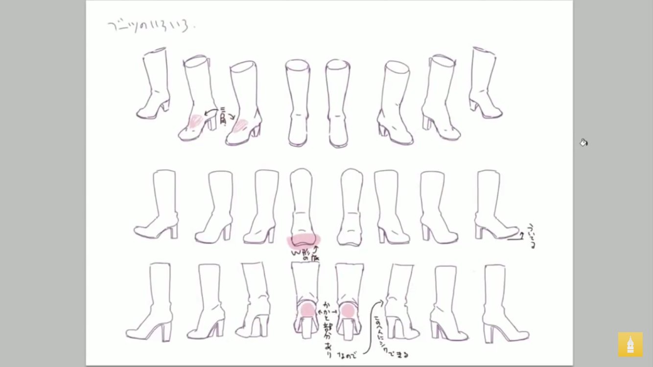 お絵かき講座パルミー 靴を描く時 想像で適当に描いてる方 いませんか 絶対おさえておきたい頻出のモチーフ ヒール ブーツ スニーカーについても詳しく解説 靴の描き方や 足の構造をしーっかり学んでいきましょう Ume先生の靴の描き方講座