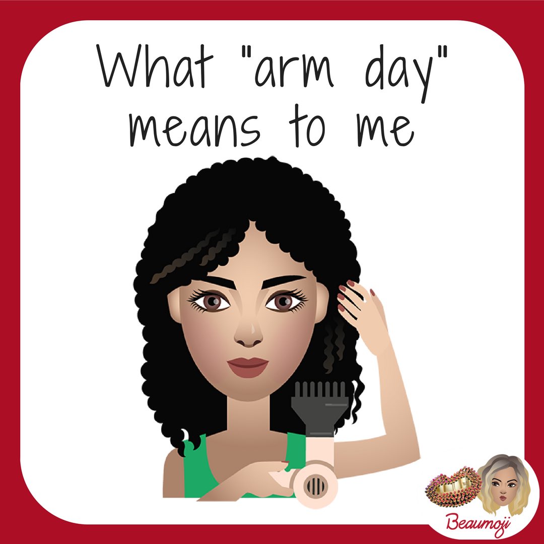 Beaumoji's tweet photo. Got my work out in for the day... Now I can eat all the wings I want 💪🏻💪🏽💪🏿
#armday #beaumoji #blowdrying https://t.co/Ft9GHuw4FP