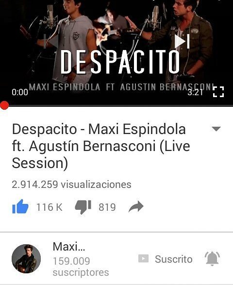 Casi 3M de visitas en unos días me dan un orgullo enorme los amo😍😭😭 <a href="/agus_bernasconi/">Agus Bernasconi</a> <a href="/maxiespindola/">Maxi Espindola 〽️</a> ❤ ❤ ❤