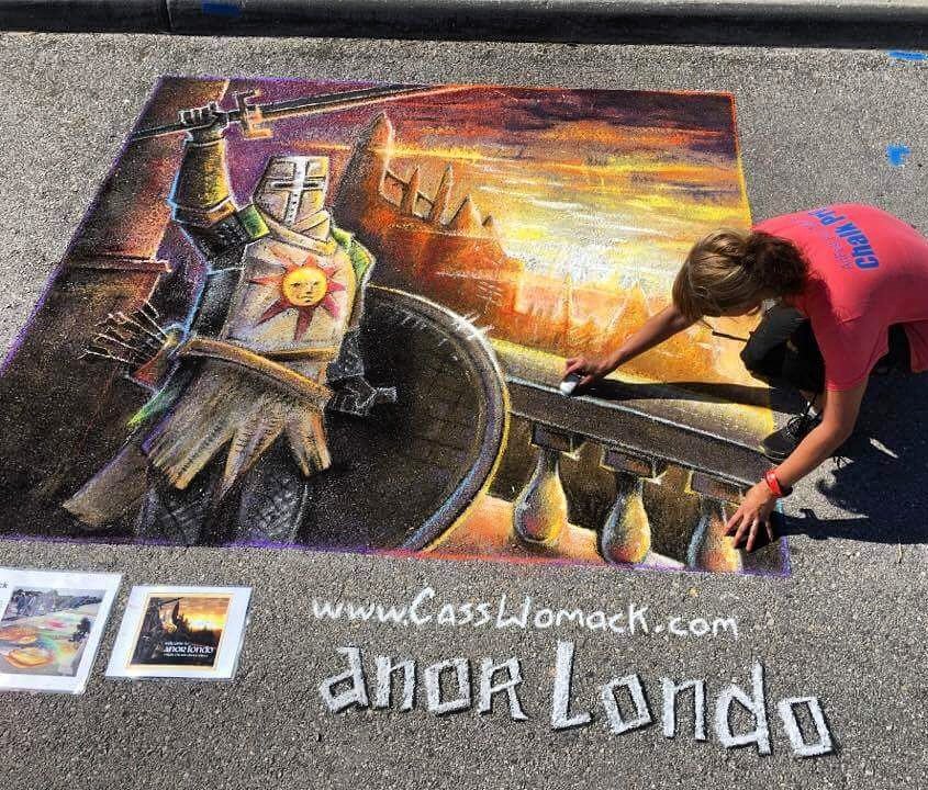 CassChalk's tweet photo. Praise the sun! Dark Souls chalk art. Artfest, Fort Myers, FL 2017
#darksouls #gameart #chalkblock #artfest #gamefanart #sidewalkart https://t.co/s0Ax0uouJi