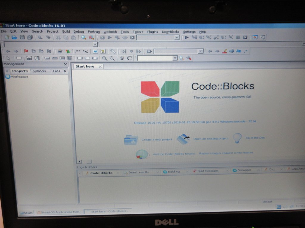 Code Blocks running on ReactOS