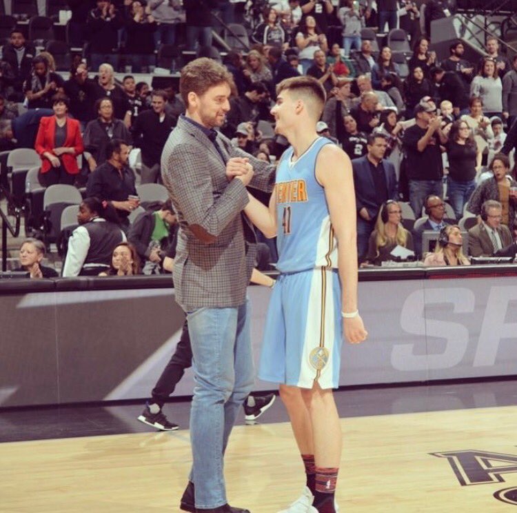 paugasol's tweet photo. Siempre un placer ver a nuestros jugadores! Mucha suerte @juanchohg14 para el resto de la temporada! #ÑBA @NBAspain https://t.co/FLPNP6pfUq