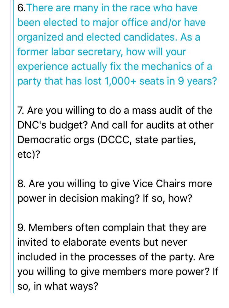 NomikiKonst's tweet photo. I've interviewed ALL other #DNCChair candidates. @TomPerez won't do an interview &amp; his staff called me biased. So here are my "biased" q's: https://t.co/BY48EdcWN4