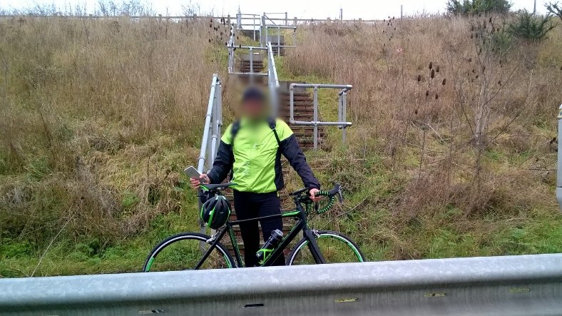 The M25 is not Hertfordshire's new velodrome. Stopped near Watford,escorted off and reported. 411810