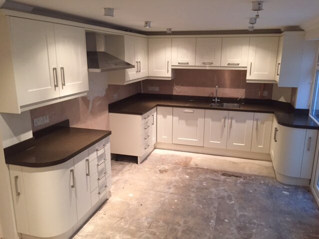 DavidBialan's tweet photo. Work in progress, awaiting @KarndeanFloors and tiling to complete this lovely kitchen @bushboard @SballSteve @idsurfaces @bacomponents https://t.co/u8IV2p9sDV
