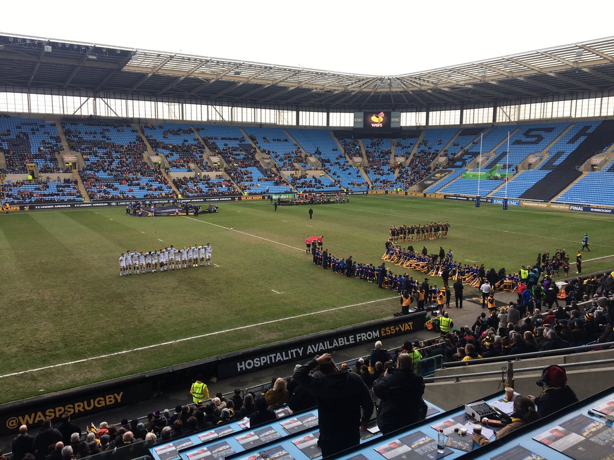 Minutes silence ahead of kick off to mark the passing of Ted Woodward, a Wasps and England legend #OnceAWasp