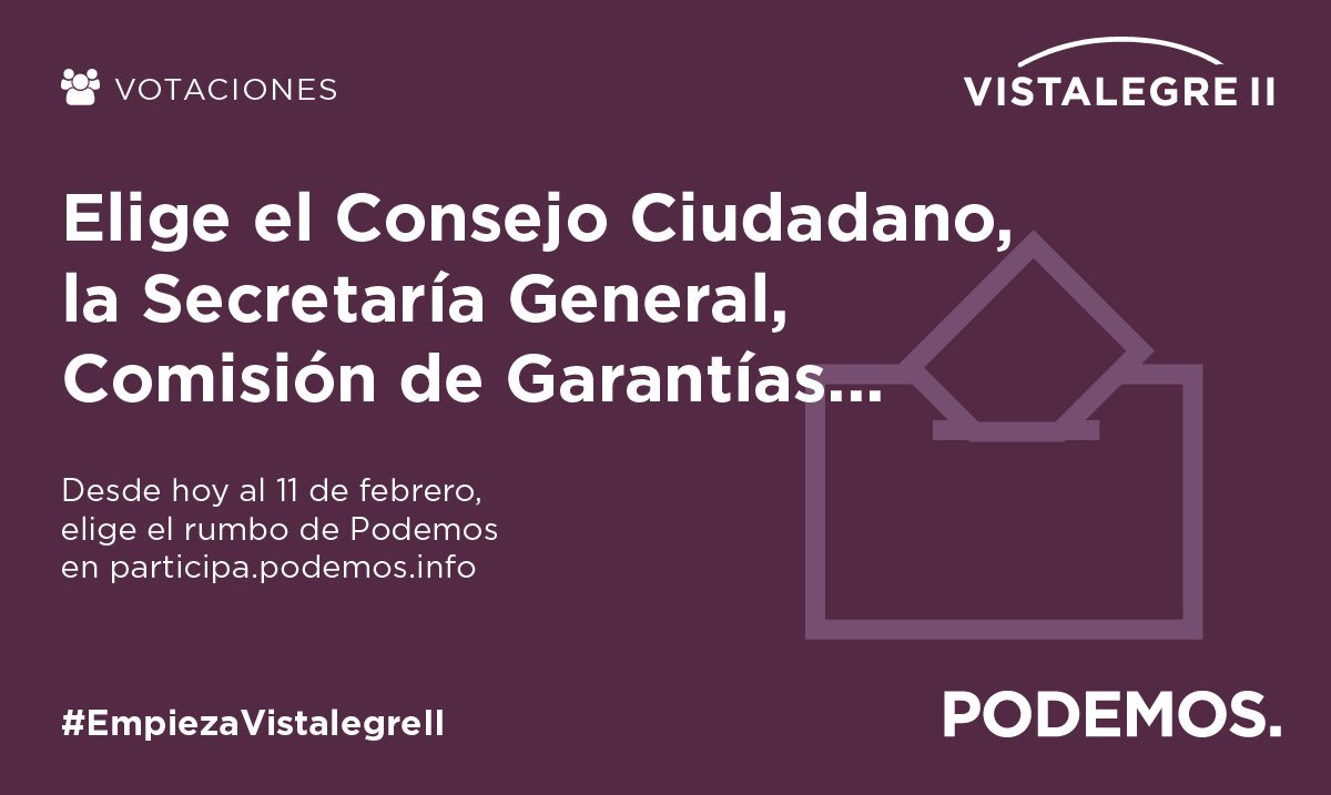 PodemosCubelles's tweet photo. Comienza una segunda etapa en Podemos y tú decides cómo y quiénes. #EmpiezaVistalegre2, vota en https://t.co/bhtWU96X9a https://t.co/Yt8hdfj0RM