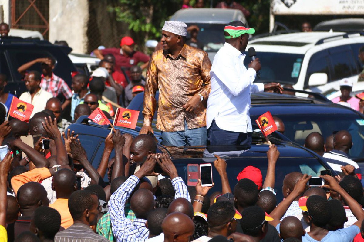 DualeTena's tweet photo. Opposition remains tight-lipped in selling agendas as ML @HonAdenDuale &amp; DP Ruto spearhead Jubilee onslaught in their yard #RutoInCoast https://t.co/6VLGjm8Yxh