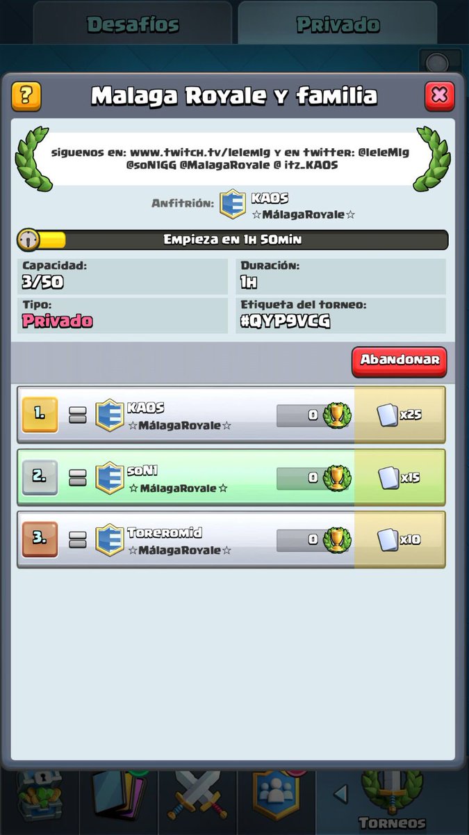 KaijuesportsCR's tweet photo. Torneo gracias a @itz_KAOS miembro de @MalagaRoyale la pass en el directo: https://t.co/Yfl3TC4lKP #ClashRoyaleTournament https://t.co/i0XwPWTcmm