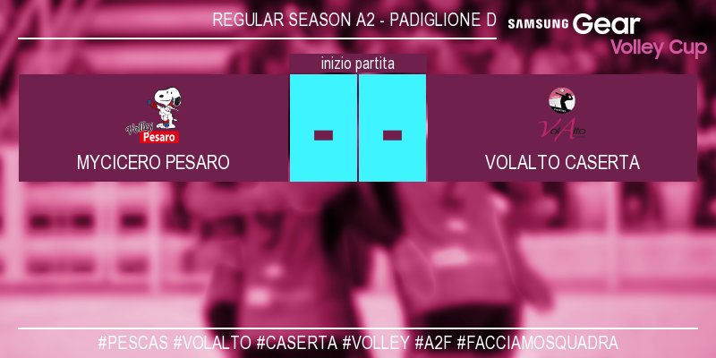 VolAltoCaserta's tweet photo. #PesCas La partita è appena iniziata! #VolAlto #Caserta #Volley #A2F #FacciamoSquadra https://t.co/L8dFUVtH6z