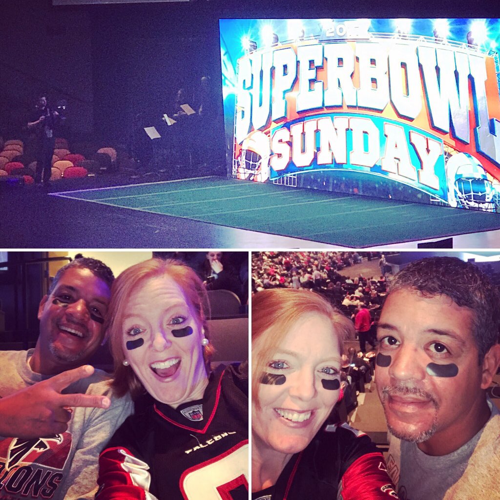 rikkimrodriguez's tweet photo. When they pass out eyeblack on your way into church... #FaithMeetsFun @12stonechurch this #SuperBowlSunday! #RiseUp #ATL #12Stone https://t.co/EsAqioW3LO