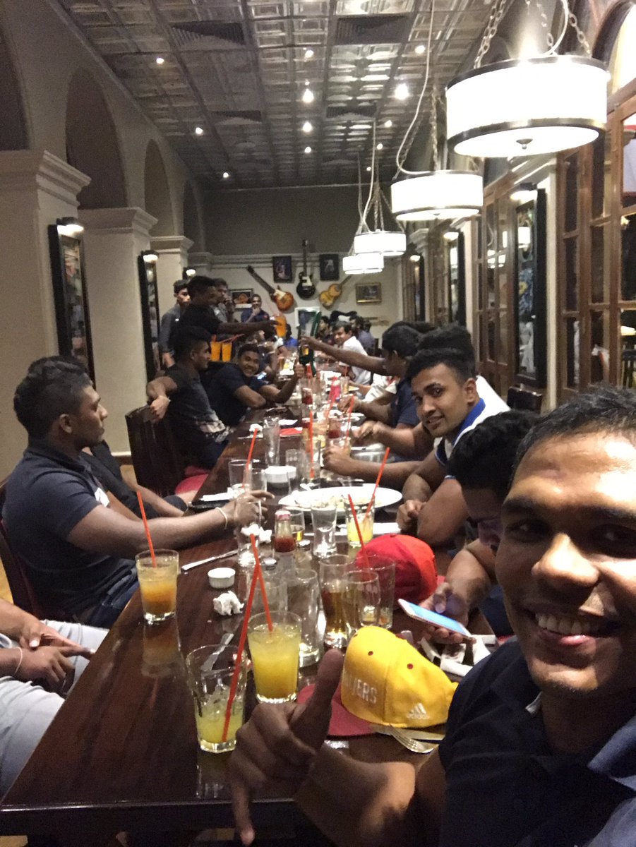Fazilmarija's tweet photo. Team dinner after the Havis game #kandyrugby https://t.co/Ng55xFdZyQ
