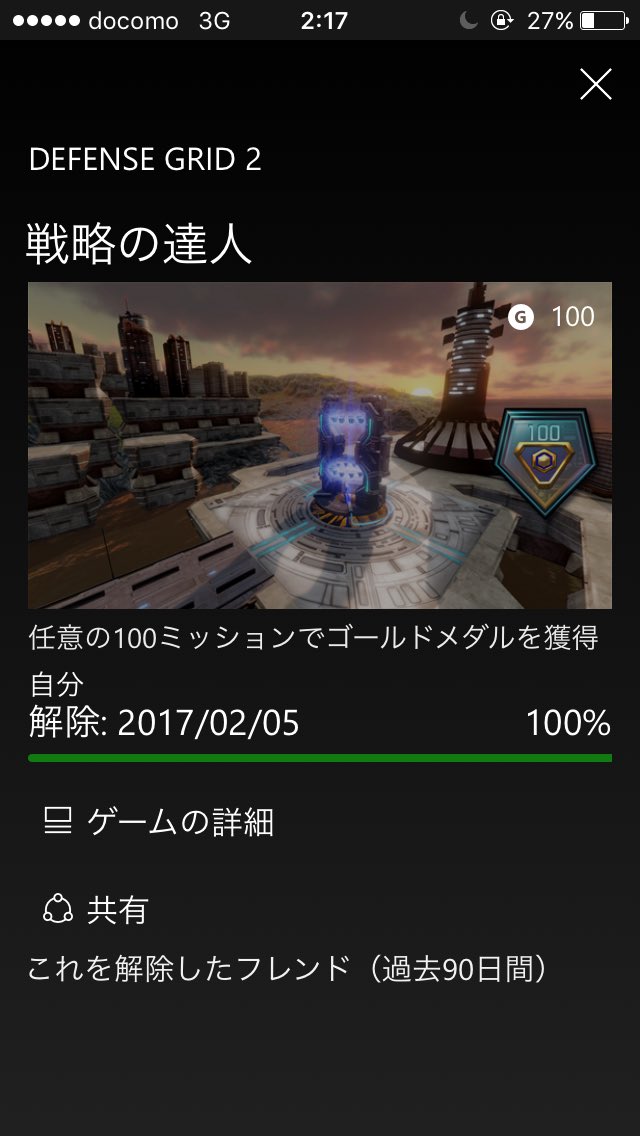sadatosi_1207's tweet image. Defense Grid2、最後の実績だった100ミッションでゴールドメダルを獲得する「戦略の達人」解除。

これでDefense Grid2の実績を全て解除！去年の5月からやり始めたけどここまで長かったなぁ… #DefenseGrid2