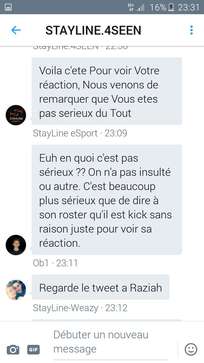 SinQaA's tweet photo. Stayline esport et son professionnalisme en te disant que t'es kick et non c'est un test https://t.co/YxvP0PAG68