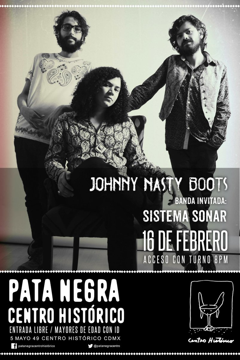 VN_ENTER's tweet photo. 16 de Febrero en @PataNegraCentro @JohnNastyBoots y @sistemasonar NO COVER https://t.co/1ZlO3NwtuD