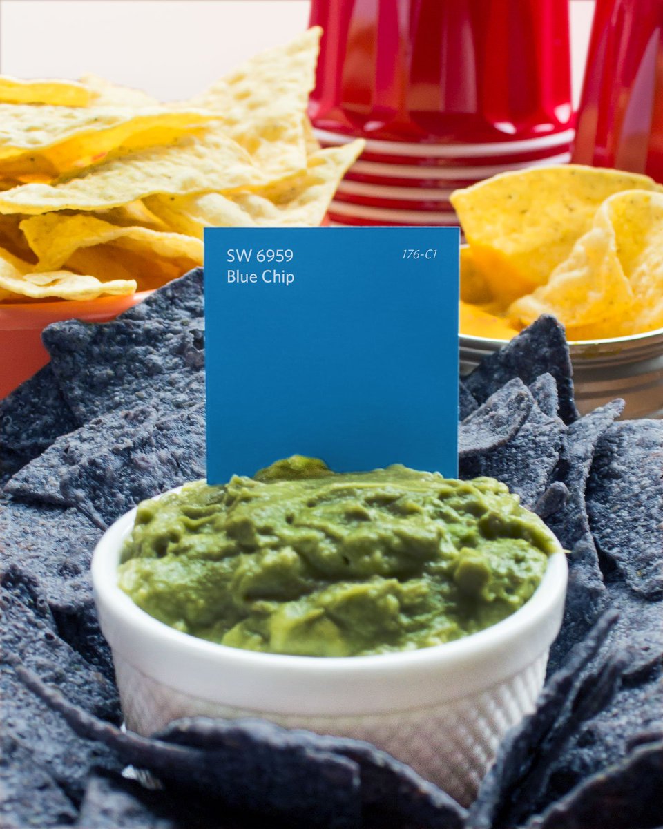 SherwinWilliams's tweet photo. At our tailgate, Blue Chip SW 6959 is a proven crowd-pleaser. #DIY #SB51 https://t.co/xTwuVoXmyA https://t.co/crDUNwQjCG