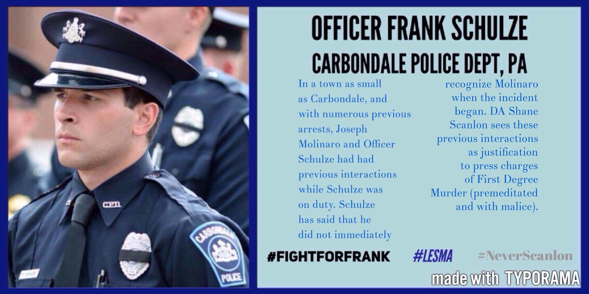 WalkWithBlueHQ's tweet photo. We must take a stand for Ofc Frank Schulze, Carbondale PD, PA.π ~M #FightForFrank #SeaOfBlue #LESMA #NeverScanlon https://t.co/cvNB2vwfKq https://t.co/9fuVLGTVpo