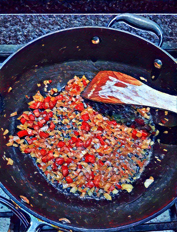 manicai's tweet image. Butter, bacon, onion... something good this way comes...