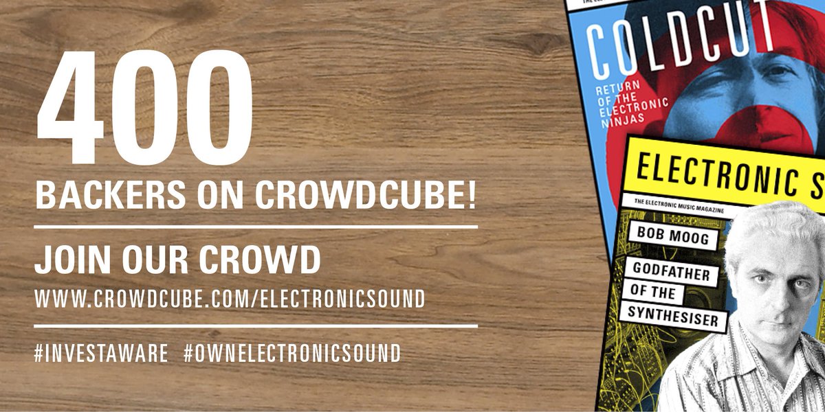ElectronicMagUK's tweet photo. An amazing 400 backers! Join our crowd https://t.co/IWc6EXEE3d #InvestAware #OwnElectronicSound https://t.co/FfsuF8nlDI