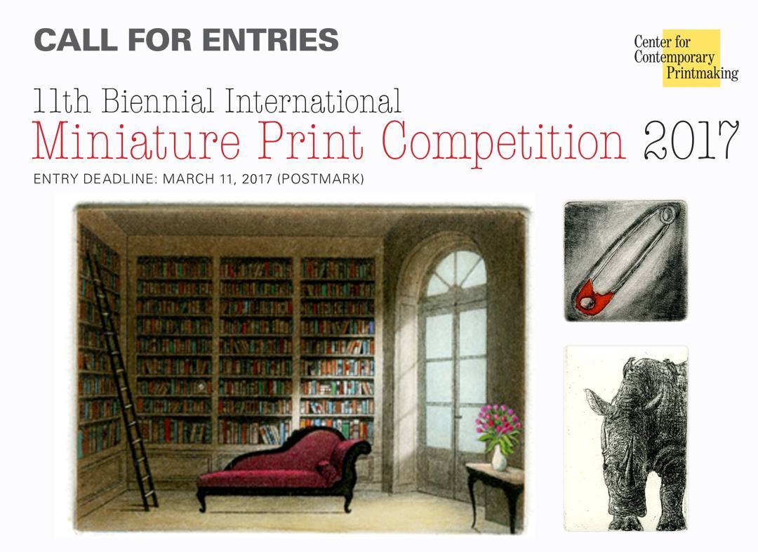 In addition to $1000 in prizes, many purchase awards from great companies. International Mini Print 2017 D/LINE: MAR 11, 2017 <a href="/CCPprints/">contemprints</a>.