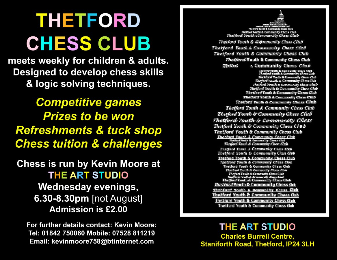 Face2FaceTrust (@face2facetrust) on Twitter photo #Thetford #Chess Club, IP24 3LH <a href="/CbcCentre/">CharlesBurrellCentre</a> 6,30-8.30pm, Wednesday evenings, for those who like to play chess over the board <a href="/mark_snowdon1/">Mark Snowdon</a> 🚶 #Thetford #Chess Club, IP24 3LH <a href="/CbcCentre/">CharlesBurrellCentre</a> 6,30-8.30pm, Wednesday evenings, for those who like to play chess over the board <a href="/mark_snowdon1/">Mark Snowdon</a> 🚶