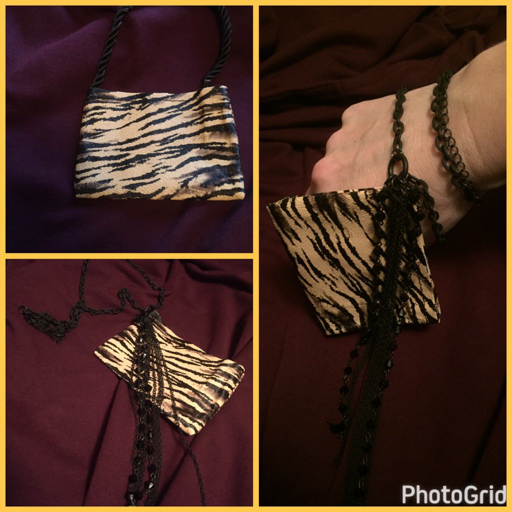 Jeesmiff45's tweet photo. #Repurpos'd#SteamPunk#NecklacePurse#ACMoore'sCrafts: repurpos'd gift card bag into mini purse necklace & wristlet https://t.co/MZuljYyPBY