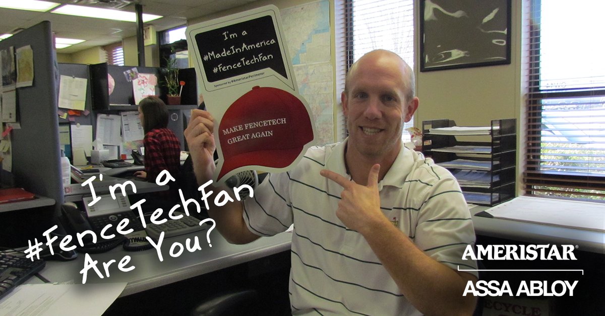 AmeristarFence's tweet photo. Are you a #FenceTechFan ? Show #AmeristarPerimeter your fandom for a chance to win big at #FENCETECH17 https://t.co/S0lMDvCorD