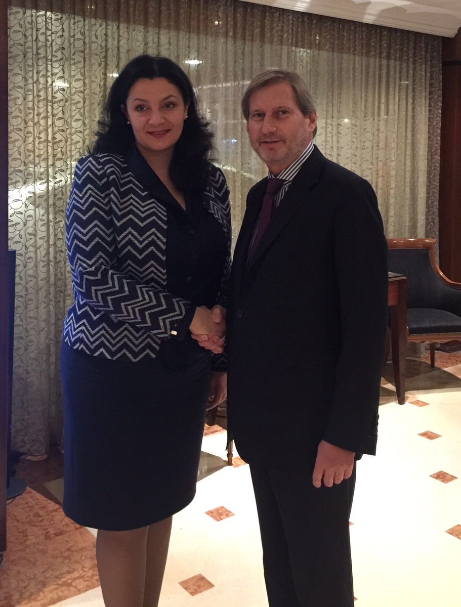 JHahnEU's tweet photo. Good meeting with Deputy Prime Minister of #Ukraine, @IKlympush, ahead of tomorrow's ForeignAffairs Council, with #Ukraine on its agenda. https://t.co/VVMJ1HEHbD