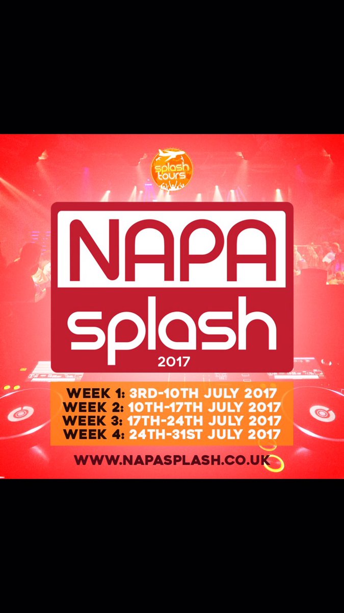 sargentstinger's tweet photo. Secure your deposit with as little as just £99! Book with @NapaSplash &amp; have the BEST summer! 🎉

#NapaSplash2017 🌞

https://t.co/avKlnpkj3W https://t.co/a0cf4VEoyG