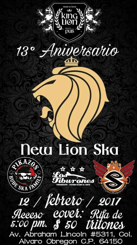 newlionska's tweet photo. No se les olvide que el día 12 tenemos una cita en el King lion pub https://t.co/QHnTEYdmoE