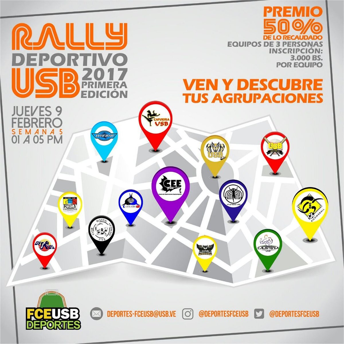 EstebMaister's tweet image. ¡El deporte bajo de canchas y llenará toda la universidad! Este jueves de la 5 (09/02/17) participa en el Rally Deportivo.
#DeportesEnCampus