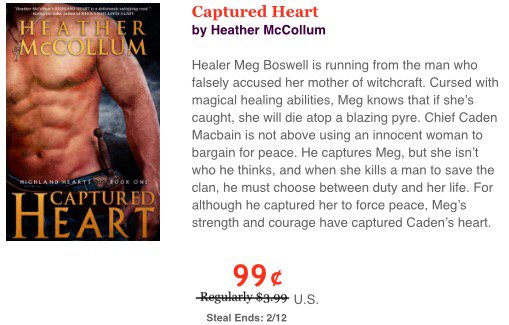 RomanceSteals's tweet photo. Let a hot highlander capture your heart this weekend. Get Captured Heart by Heather McCollum for only $0.99! https://t.co/2rbnds1PzF https://t.co/7WYdVnHxXM