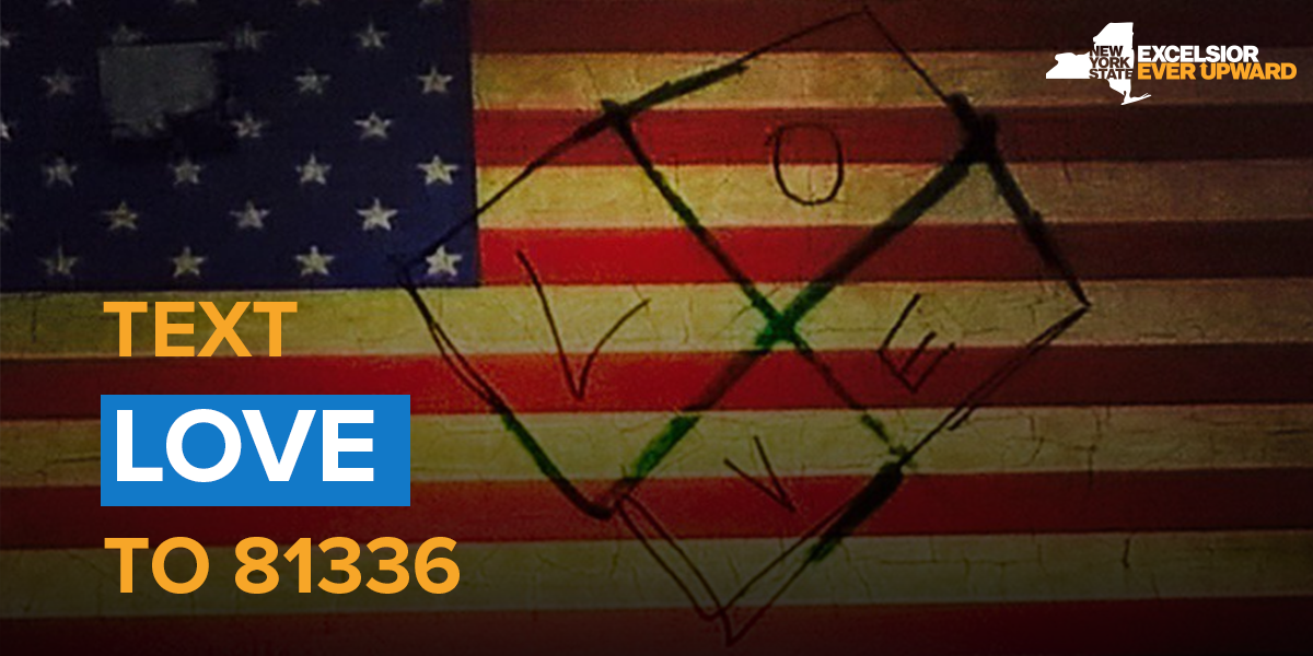 NYGovCuomo's tweet photo. In New York, we turn hate into love. Join us. 
#TurnHateIntoLove https://t.co/AWzltIM93Q