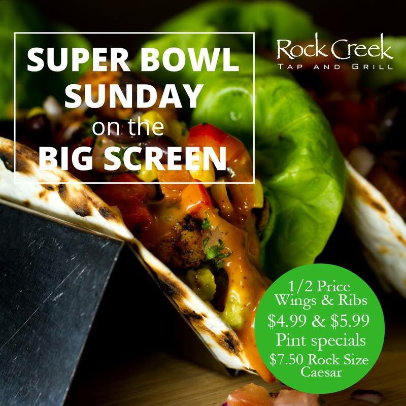 Watch the #Superbowl at #rockcreekyxe !