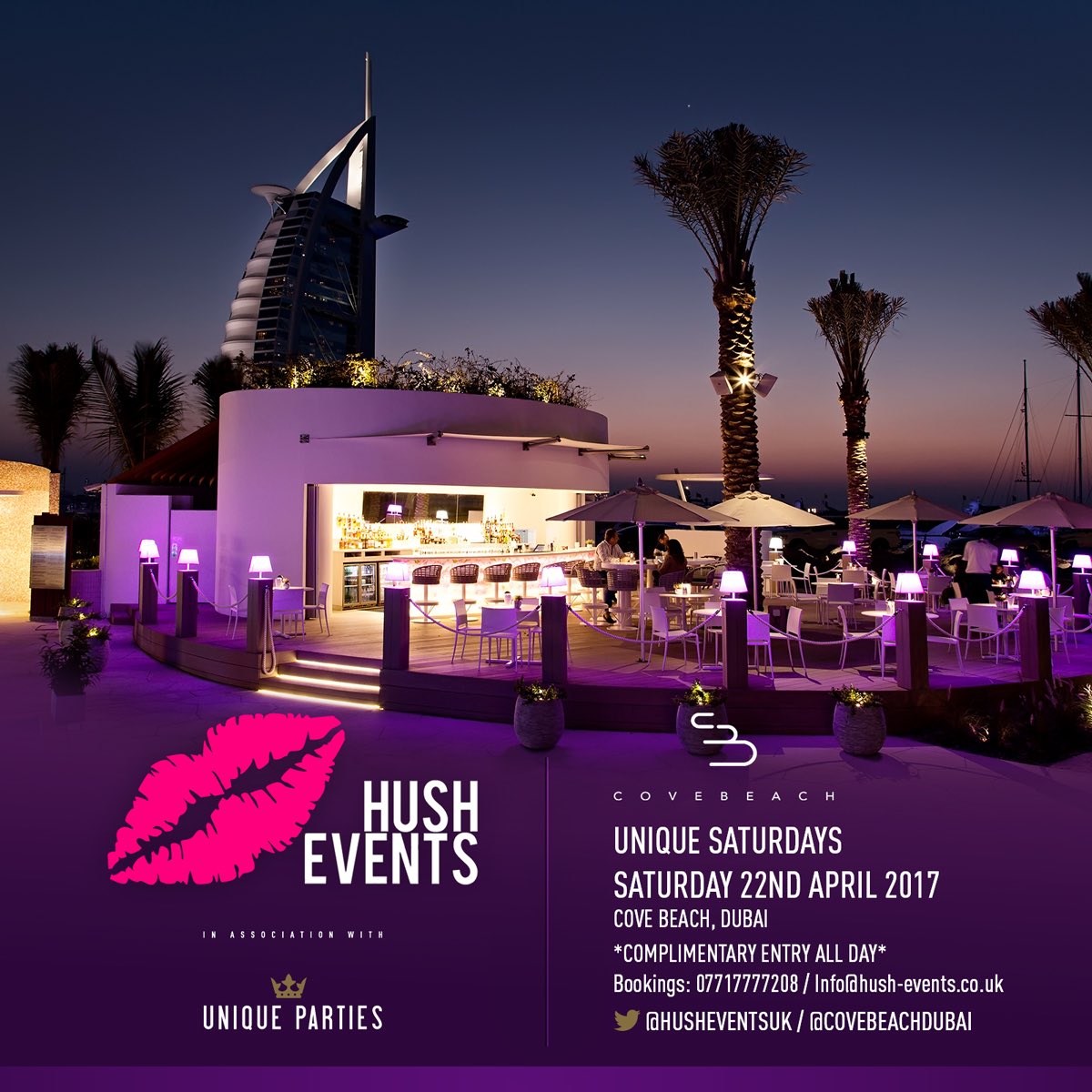 If you missed the news.. We take over <a href="/covebeachdubai/">COVE BEACH DUBAI</a> Saturday 22nd April! Book your flights now! 😁🇦🇪 #HushDubai #UniqueSaturdays