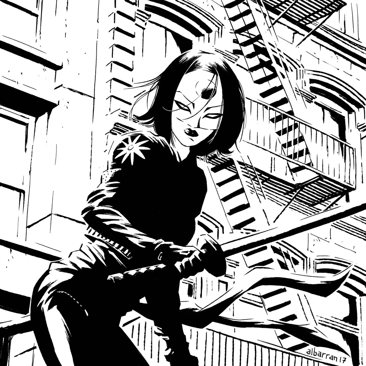 Sketch of the day, Katana! These inking brushes by @kyletwebster kick some serious ass 
