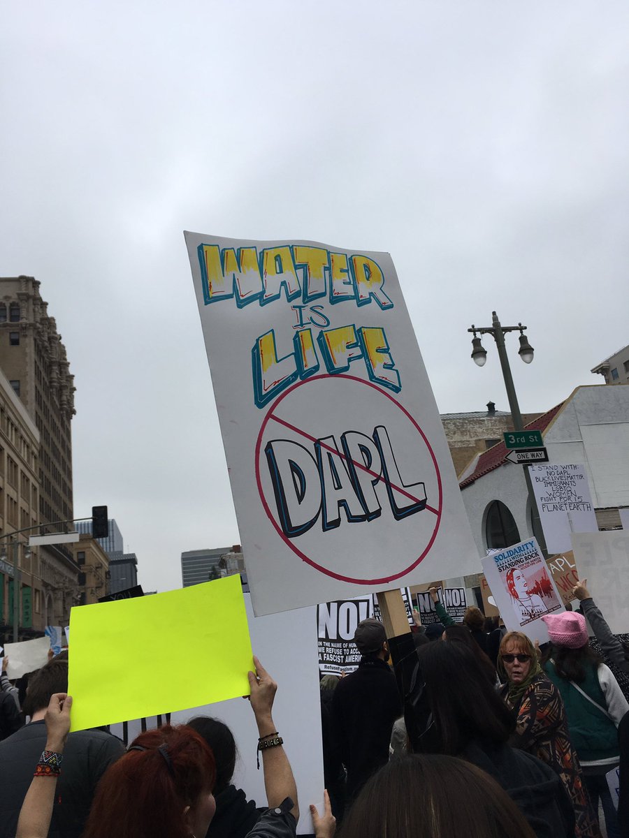 TeamMarine's tweet photo. #NoDAPL march in Downtown LA💙🌎 https://t.co/yEAg4GDSkN