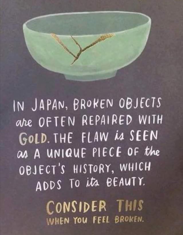 'Broken', Flaws &amp; all be your true self;! You will shine like gold ✨ #ThinkBIGSundayWithMarsha #StandSpeakReach