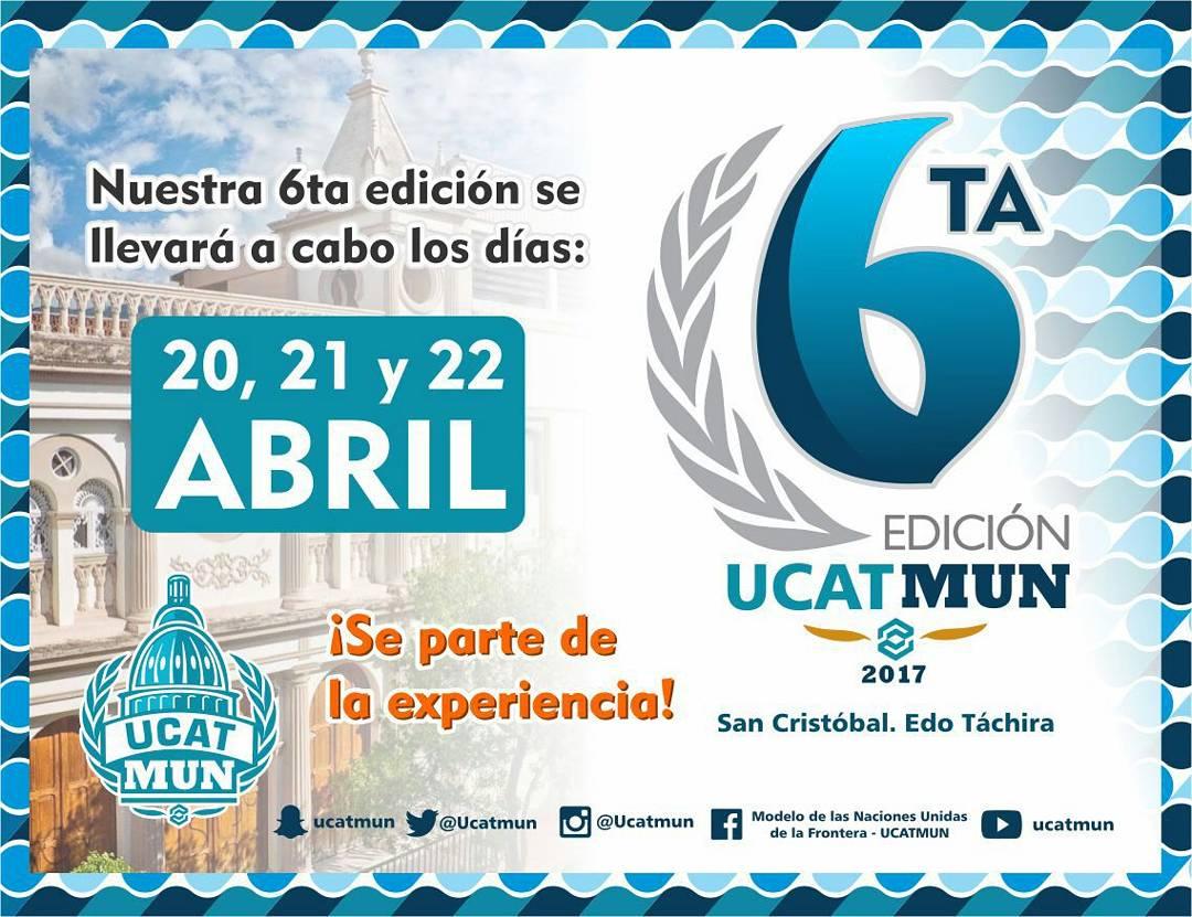 UcatMun's tweet photo. ¡Anunciamos las fechas de celebración del Modelo de Naciones Unidas de la Frontera UCATMUN 2017! ¡Vive la experiencia! #ucatmun https://t.co/i3LKQy5W7D