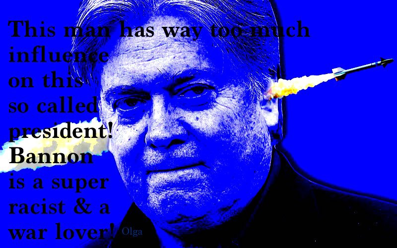olgavandijk's tweet photo. #SteveBannon has way 2 much influence on this #socalledpresident #DumpTrump.He is a #superracist & #warlover! Never seen anything like this. https://t.co/nNVRLnSO7x