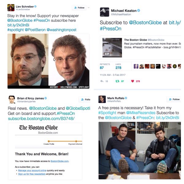 Sacha Pfeiffer (@sachapfeiffer) on Twitter photo Thanks, <a href="/SpotlightMovie/">SPOTLIGHT Movie</a> cast. Buy <a href="/BostonGlobe/">The Boston Globe</a> to fund <a href="/GlobeSpotlight/">Boston Globe Spotlight Team</a>, 1 of journalism's top investigative teams bit.ly/2jKwyks Thanks, <a href="/SpotlightMovie/">SPOTLIGHT Movie</a> cast. Buy <a href="/BostonGlobe/">The Boston Globe</a> to fund <a href="/GlobeSpotlight/">Boston Globe Spotlight Team</a>, 1 of journalism's top investigative teams bit.ly/2jKwyks